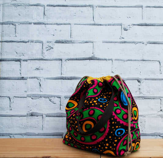 Medium African Print Fabric Project Bag