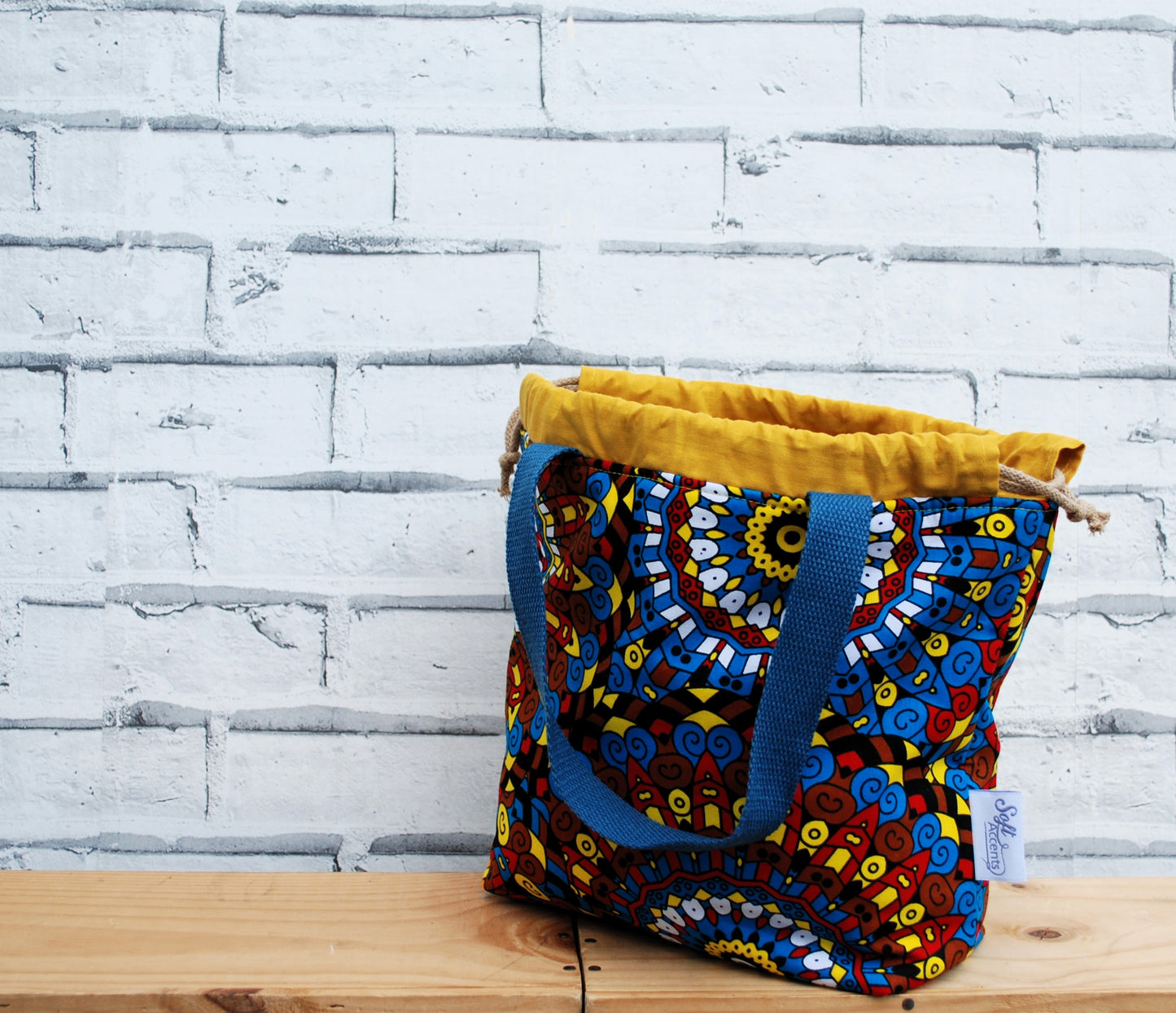 Medium African Print Fabric Project Bag