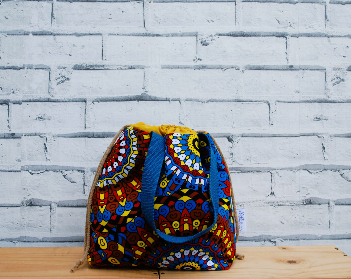Medium African Print Fabric Project Bag