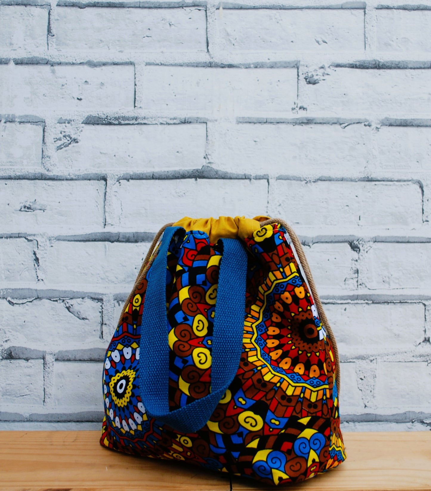 Medium African Print Fabric Project Bag