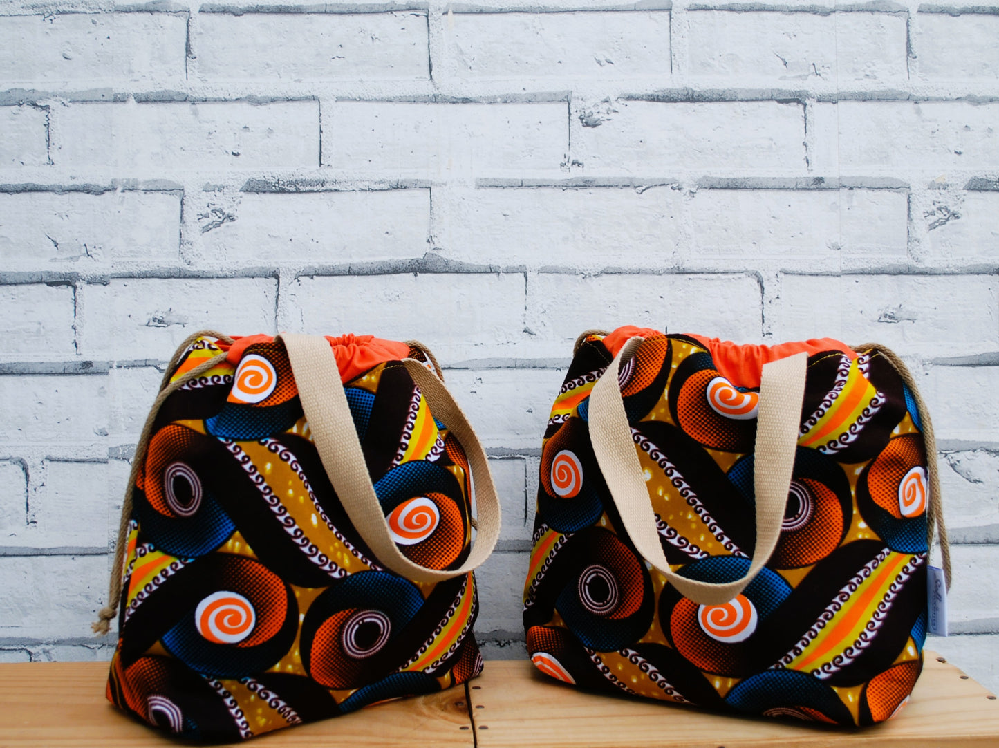 Medium African Print Fabric Project Bag