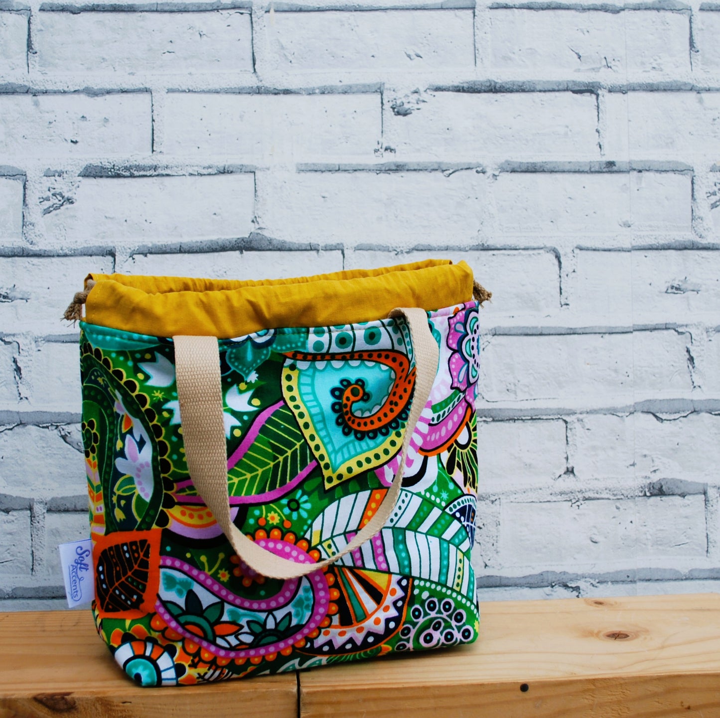 Medium African Print Fabric Project Bag