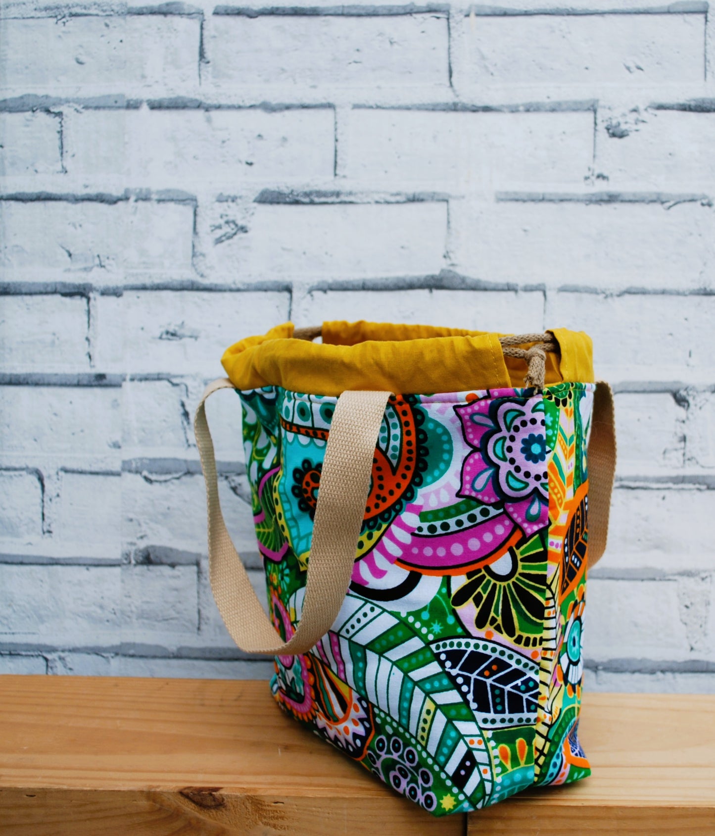 Medium African Print Fabric Project Bag