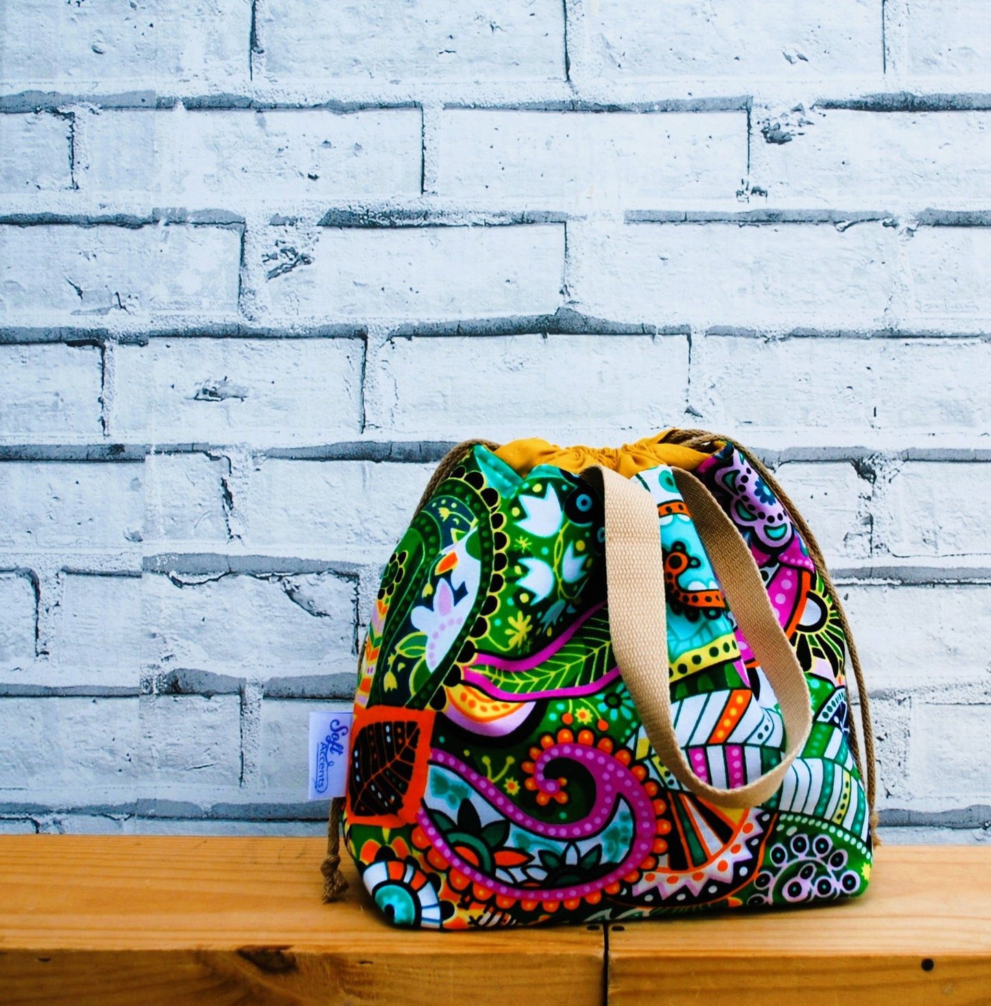 Medium African Print Fabric Project Bag