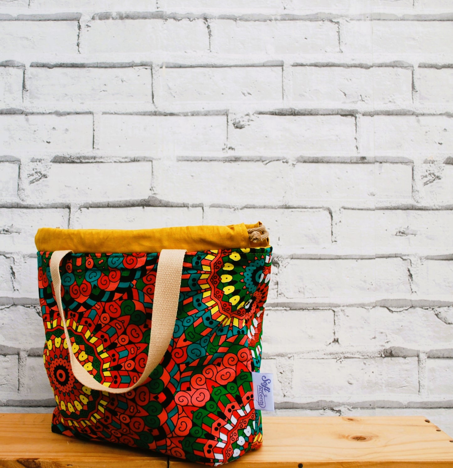 Medium African Print Fabric Project Bag