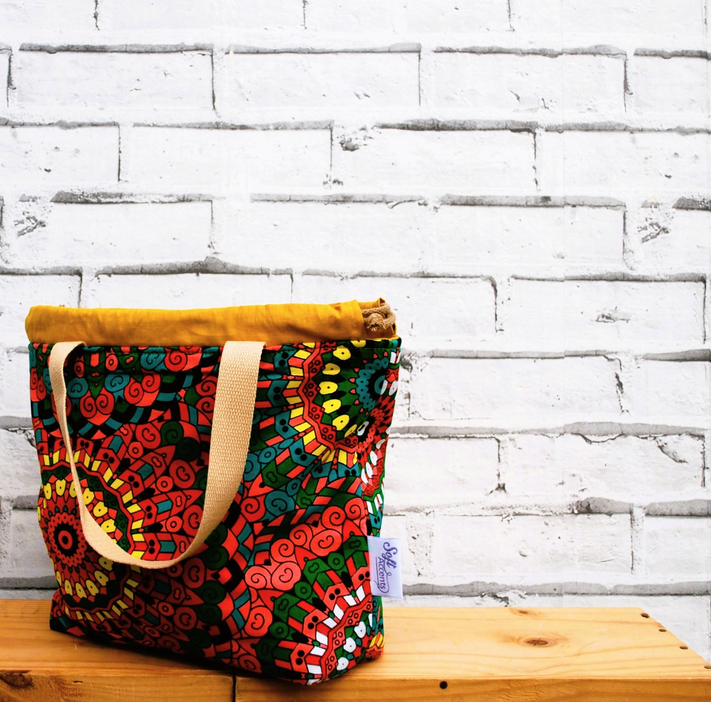 Medium African Print Fabric Project Bag