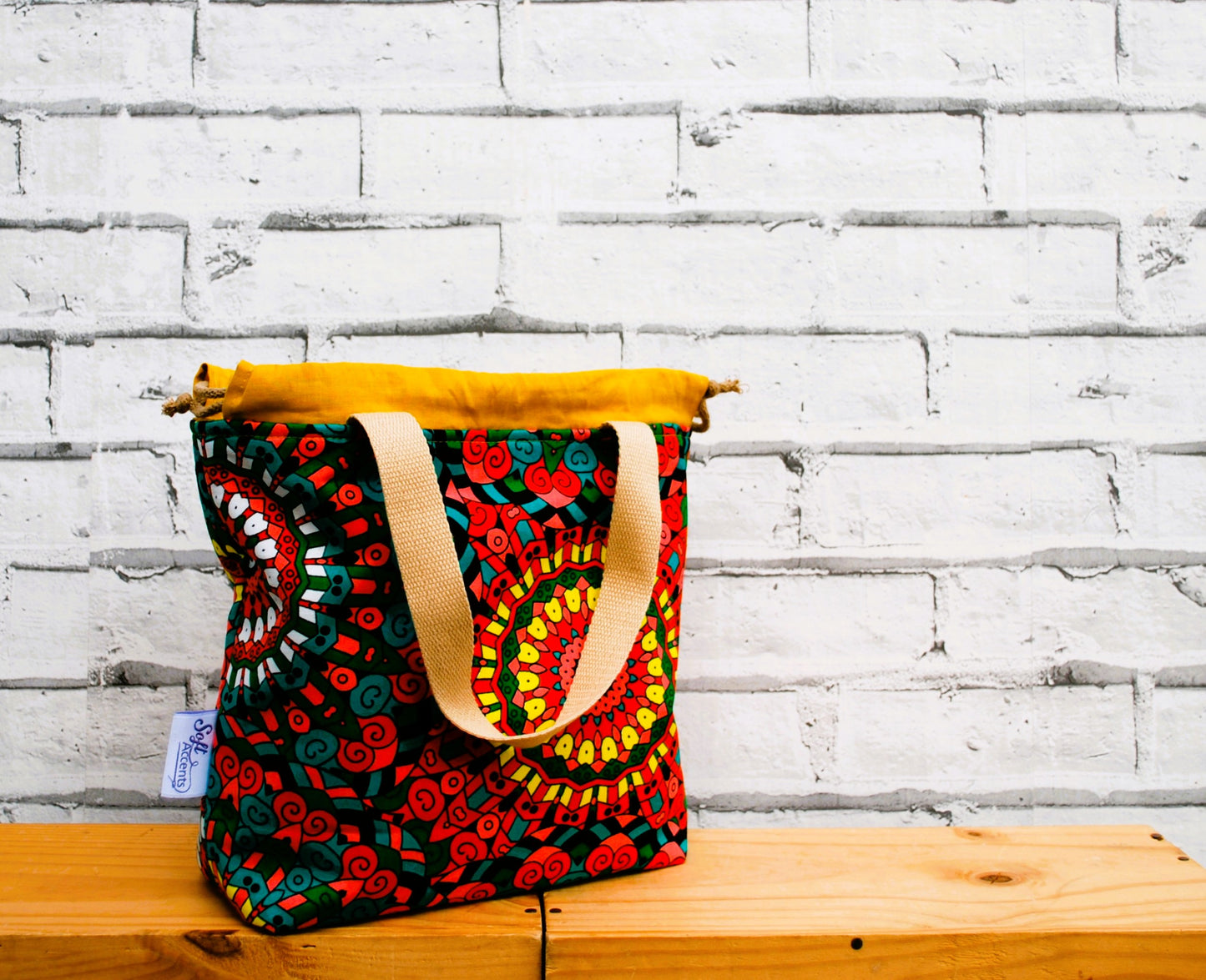 Medium African Print Fabric Project Bag