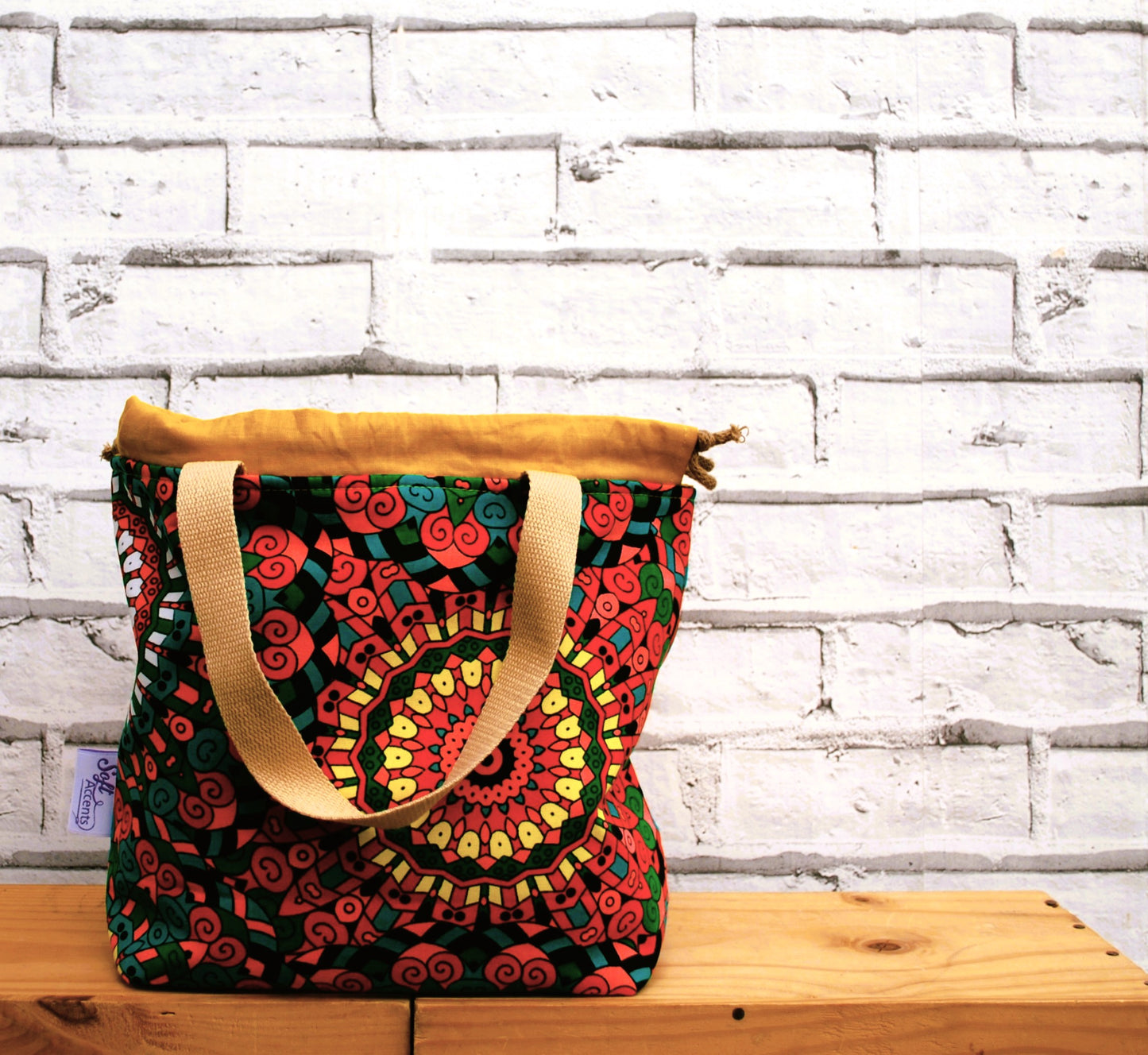 Medium African Print Fabric Project Bag