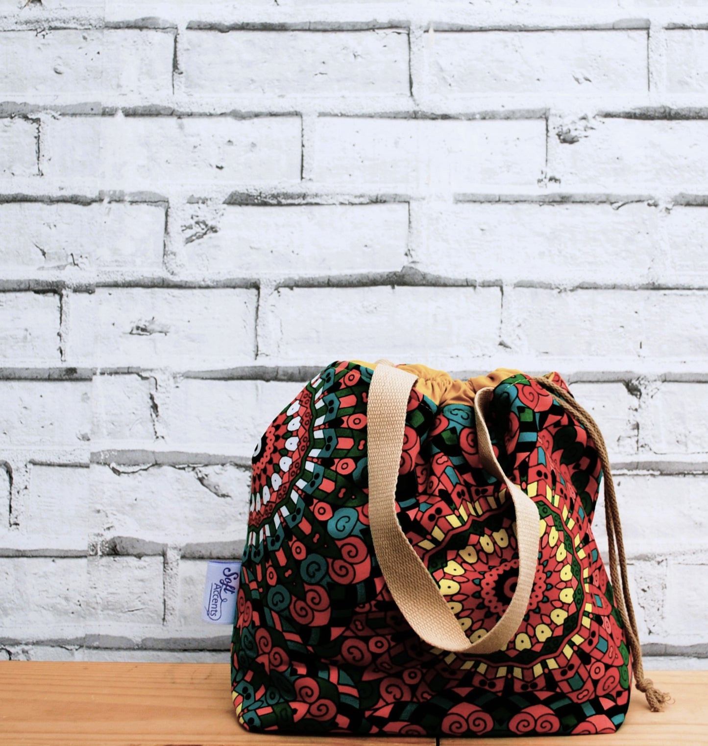 Medium African Print Fabric Project Bag