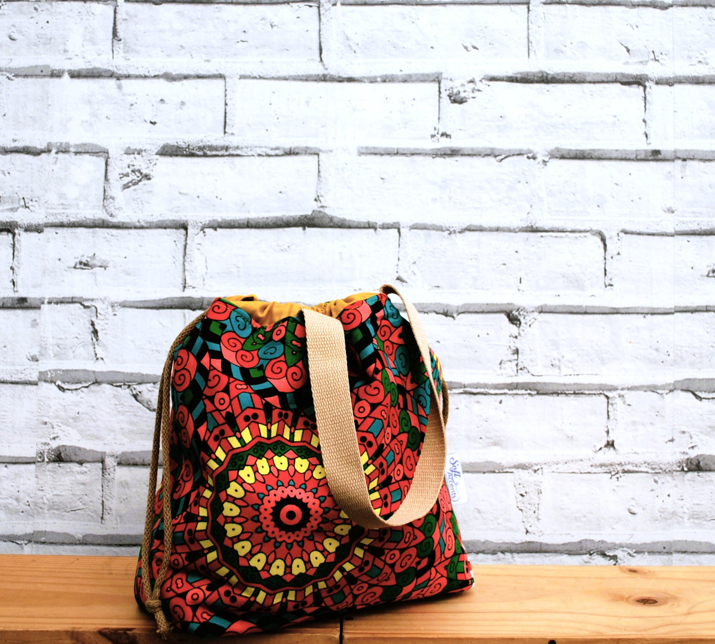 Medium African Print Fabric Project Bag