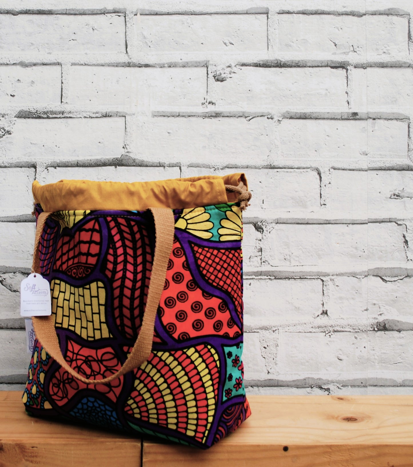 Medium African Print Fabric Project Bag