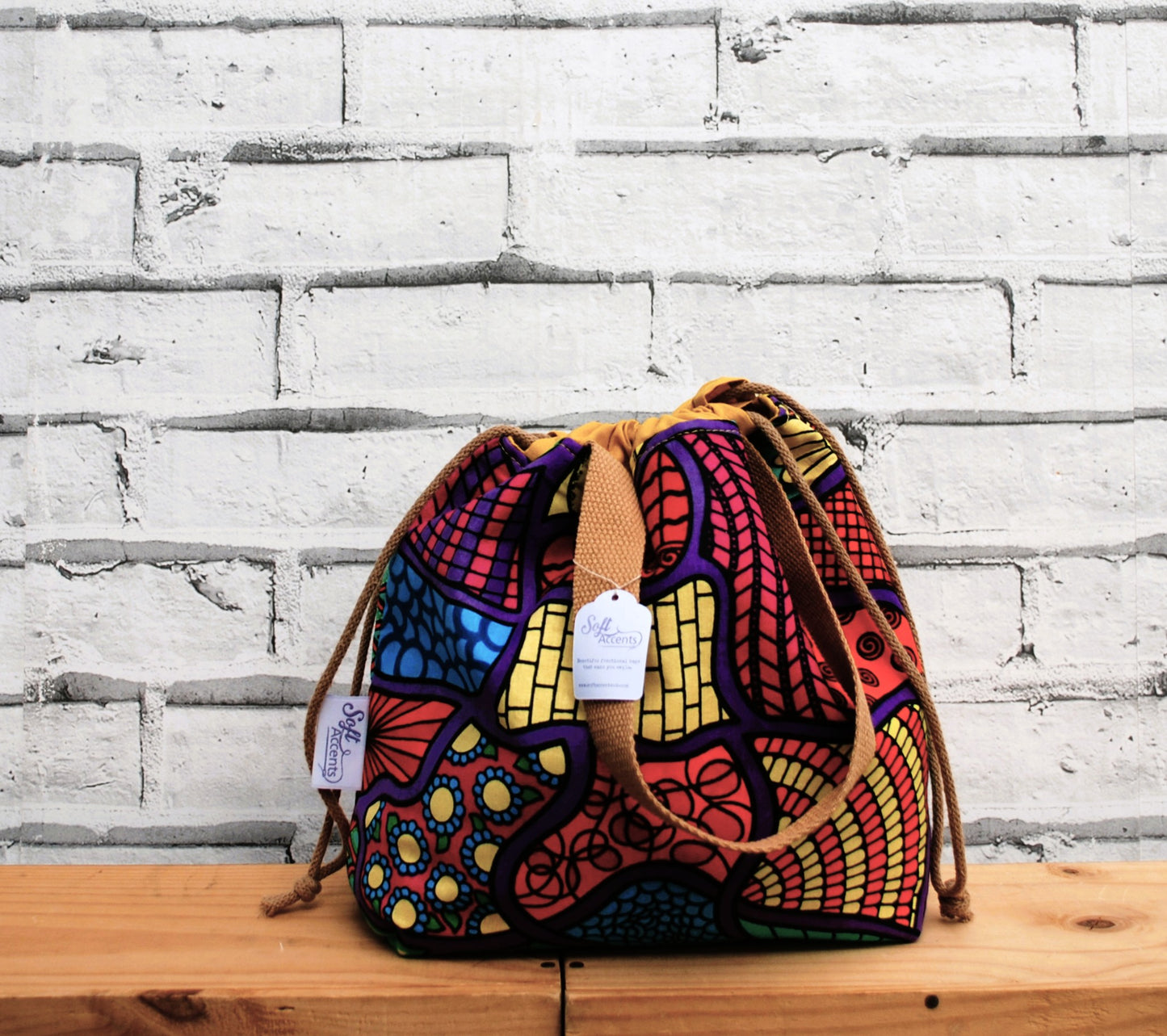 Medium African Print Fabric Project Bag