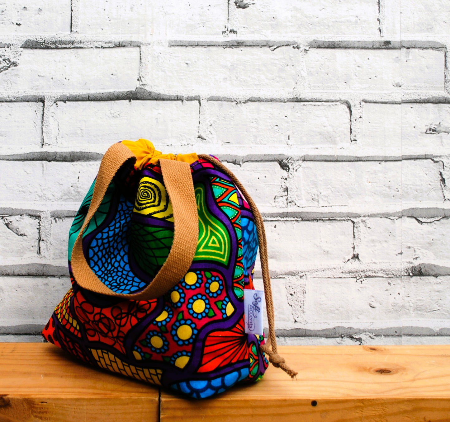 Medium African Print Fabric Project Bag