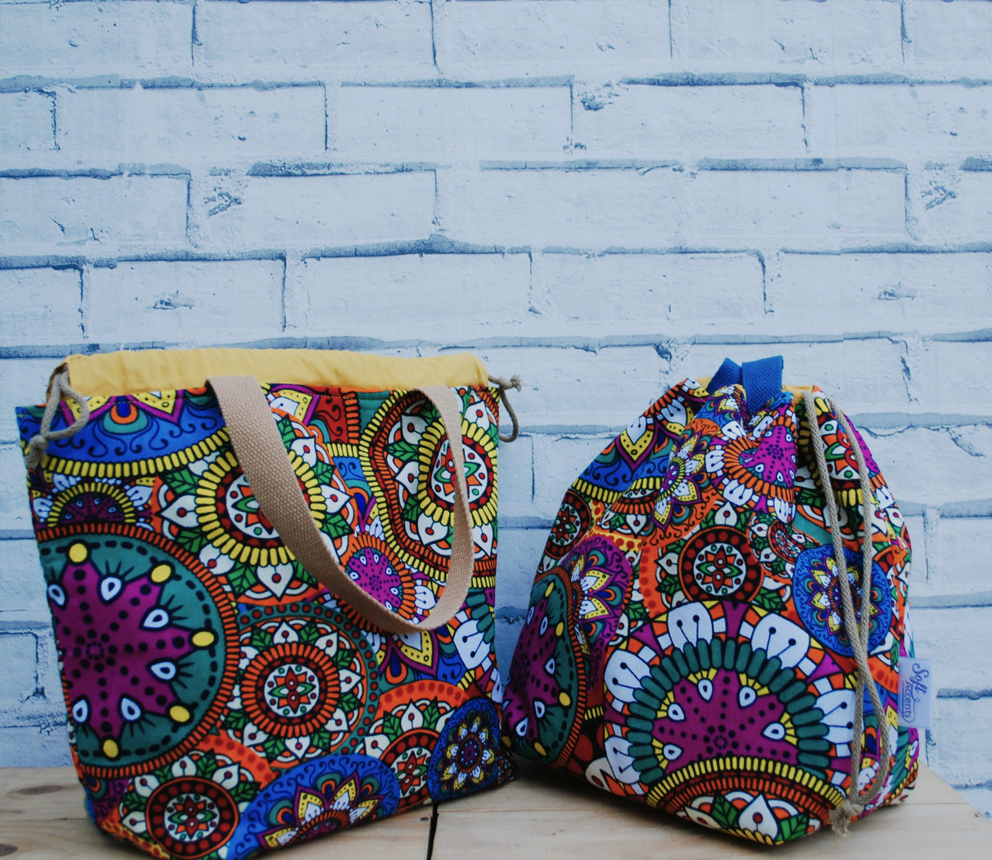 Large Project Bag: Abstract African Fabric