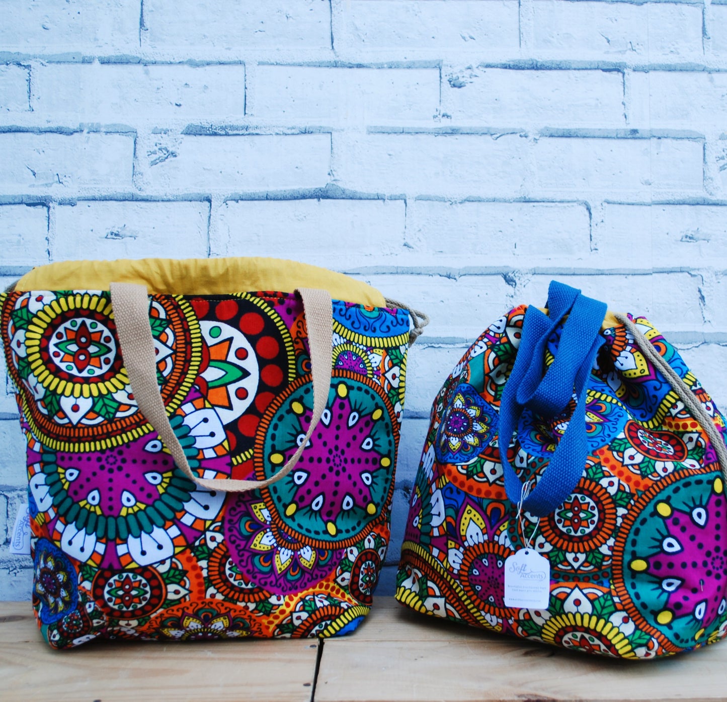 Large Project Bag: Abstract African Fabric