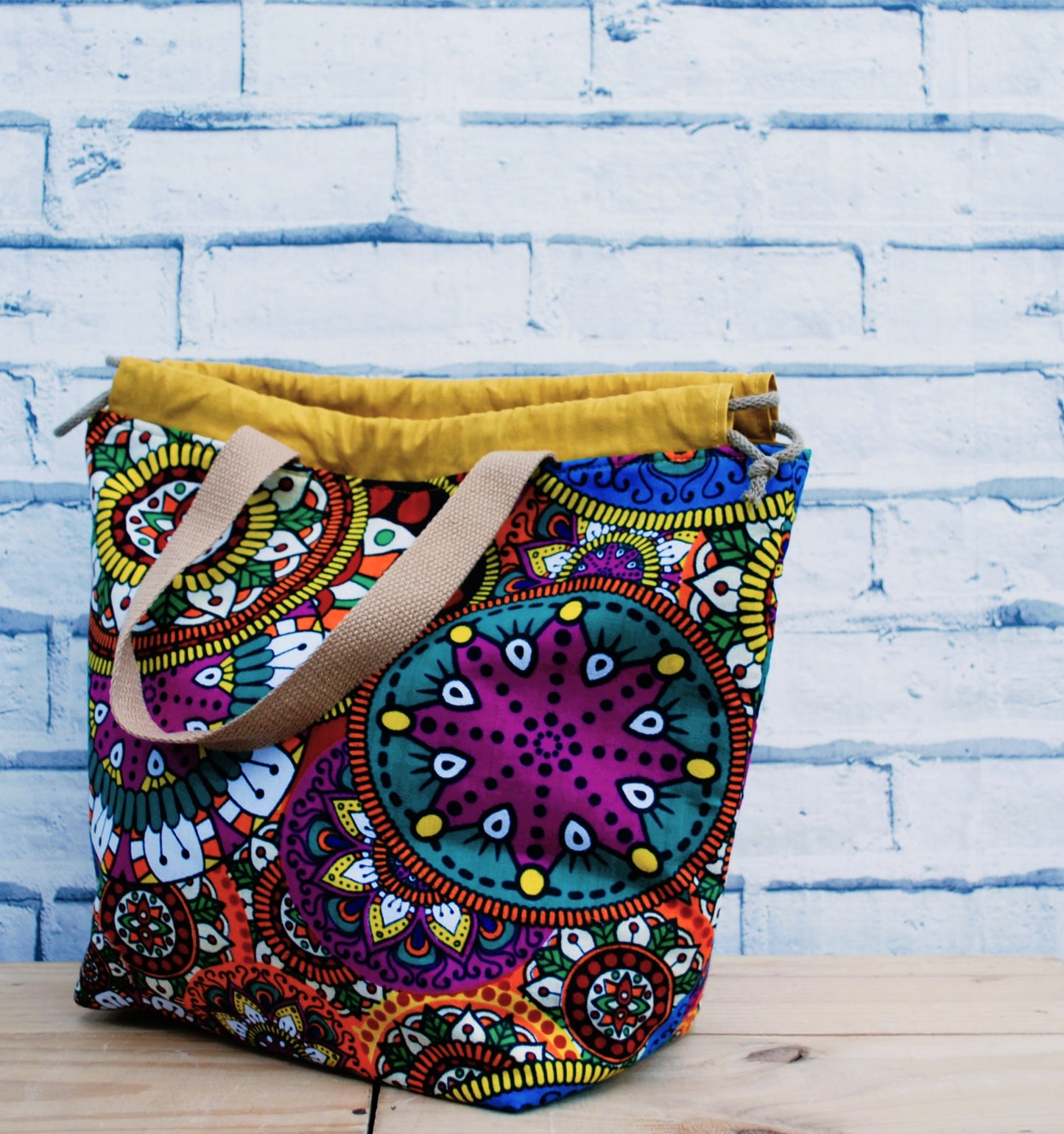 Large Project Bag: Abstract African Fabric