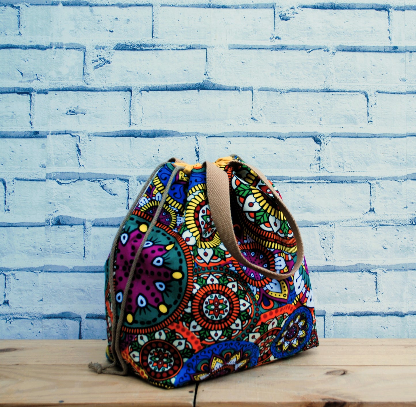 Large Project Bag: Abstract African Fabric