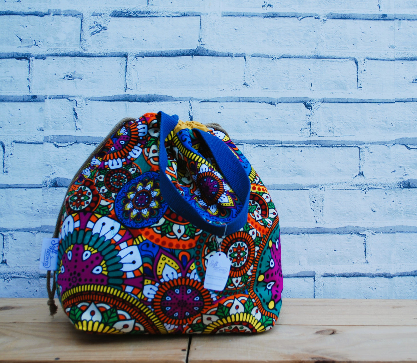 Large Project Bag: Abstract African Fabric