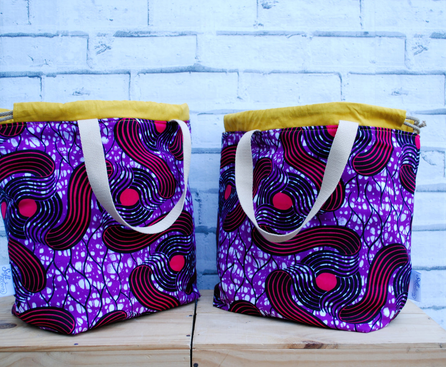 Large Project Bag - African Print Fabric