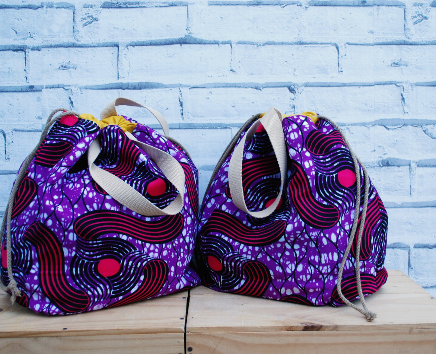 Large Project Bag - African Print Fabric