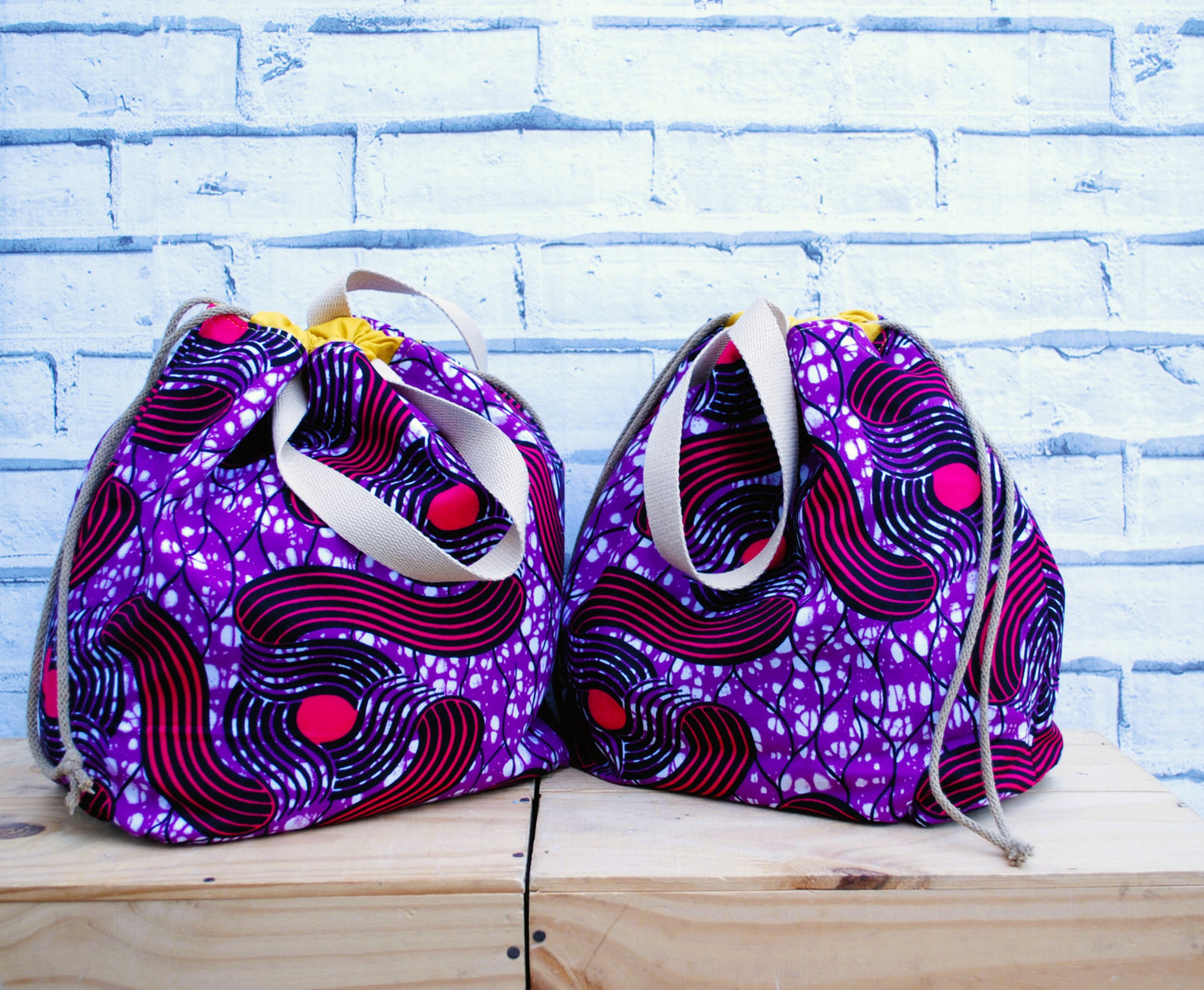 Large Project Bag - African Print Fabric
