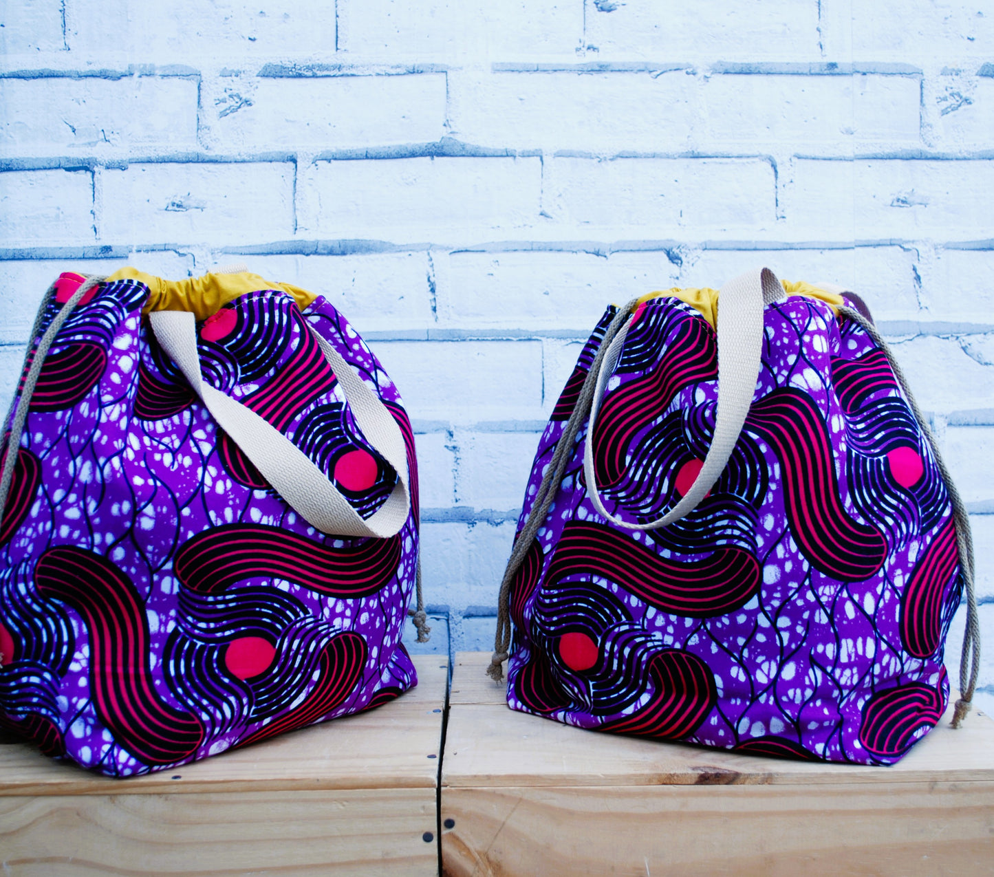 Large Project Bag - African Print Fabric