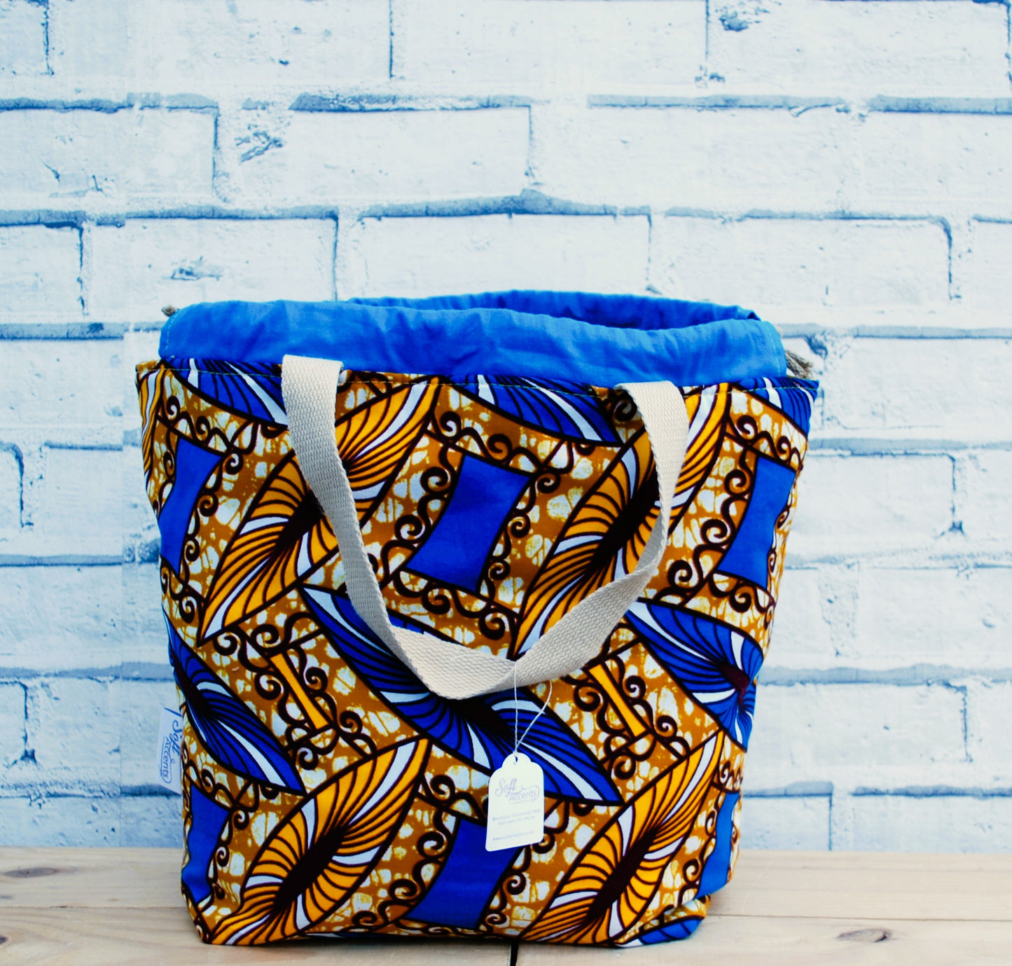 Large Project Bag - Abstract African Print Fabric