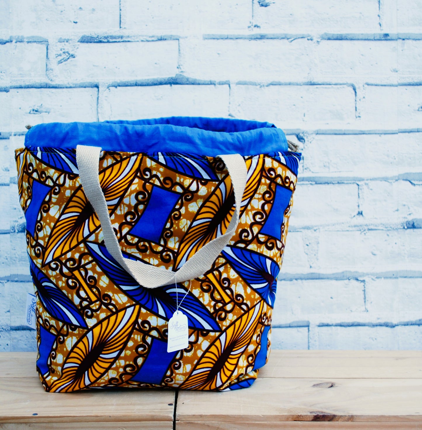 Large Project Bag - Abstract African Print Fabric