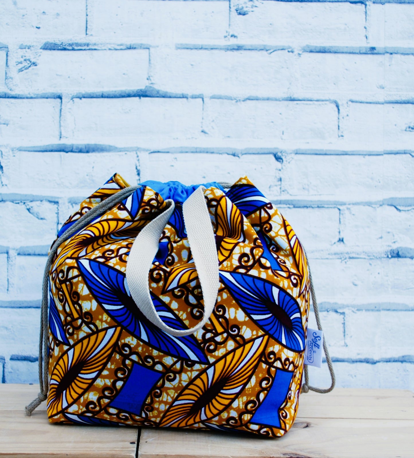 Large Project Bag - Abstract African Print Fabric