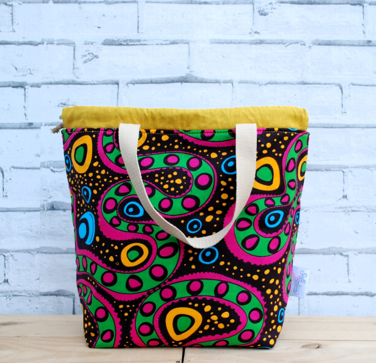 Large Project Bag - Abstract African Print Fabric