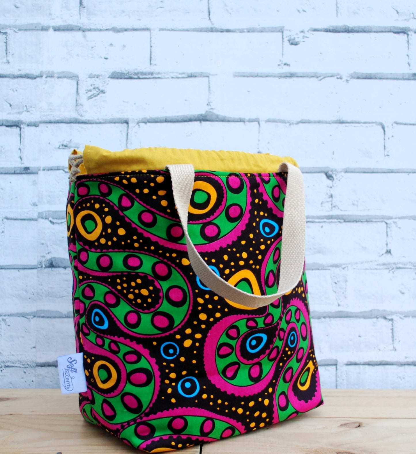Large Project Bag - Abstract African Print Fabric