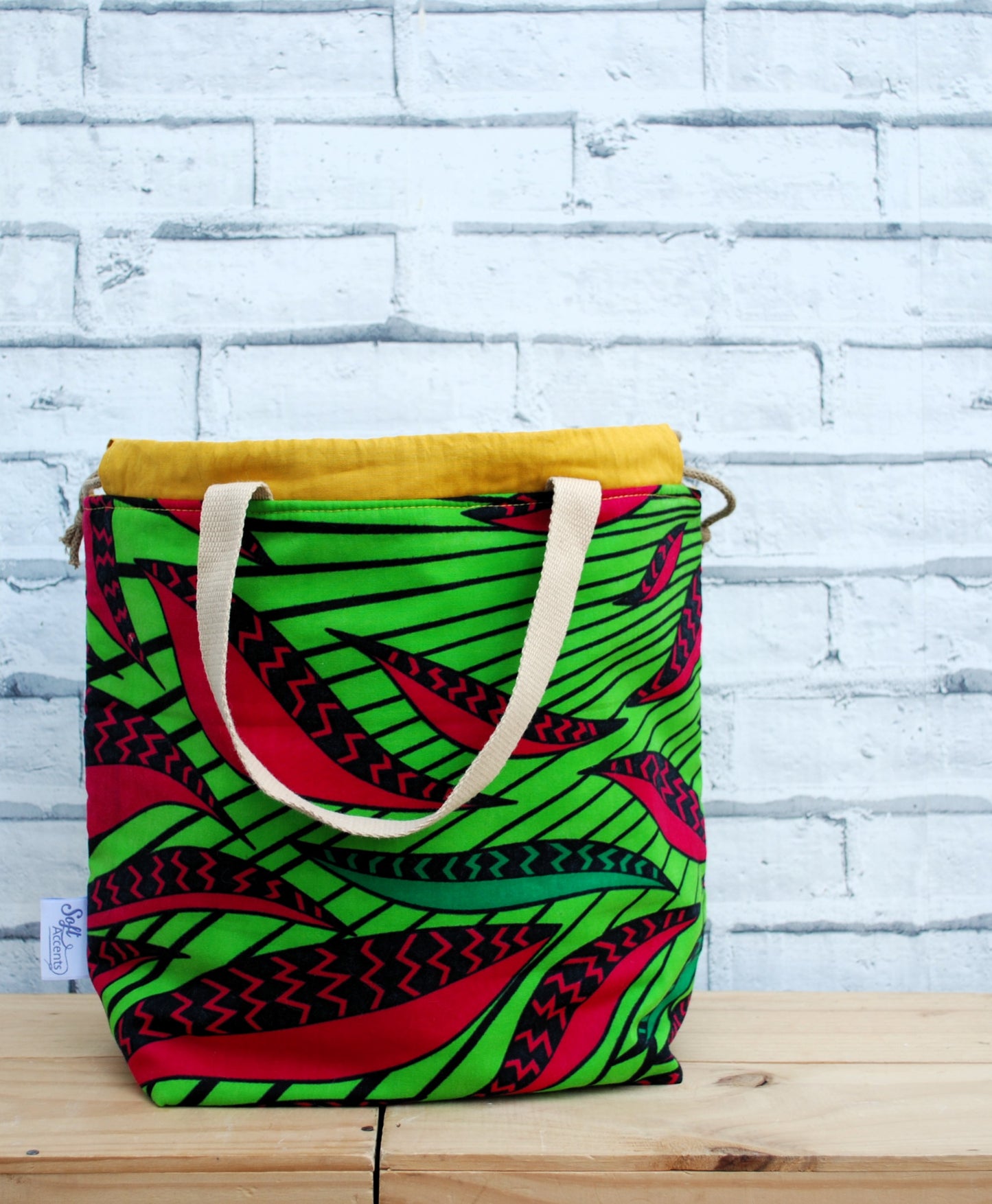 Large Project Bag - African Print Fabric