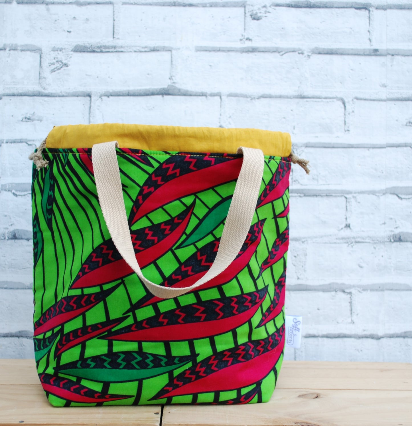 Large Project Bag - African Print Fabric
