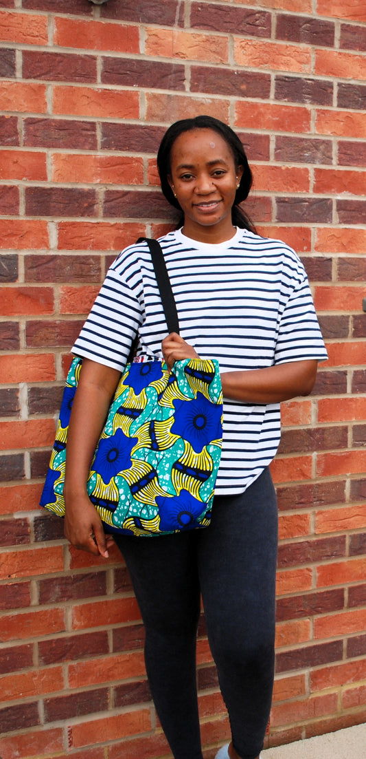 Large African Print Wax Tote Bag
