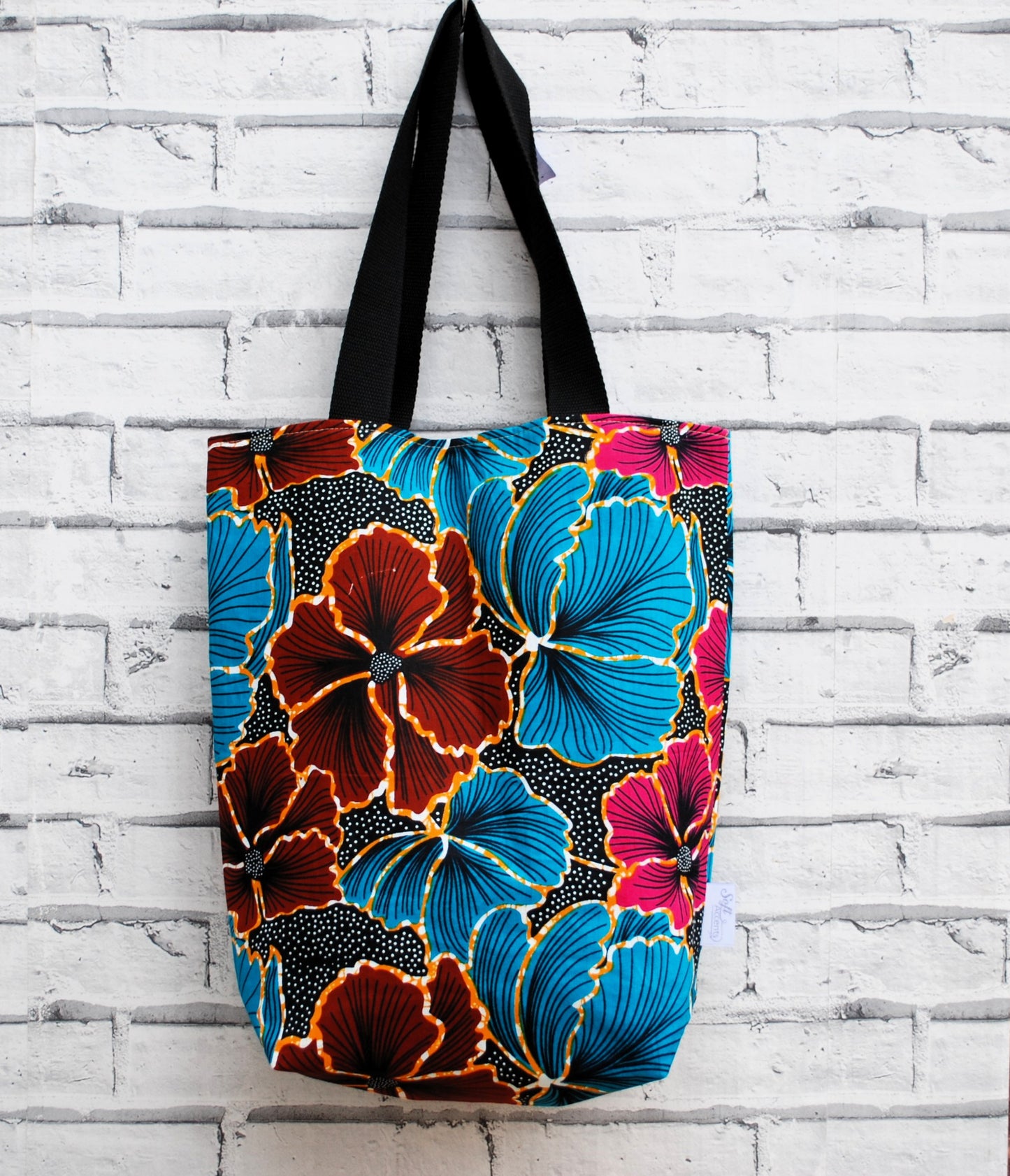 Large Colourful African Print Wax Tote Bag
