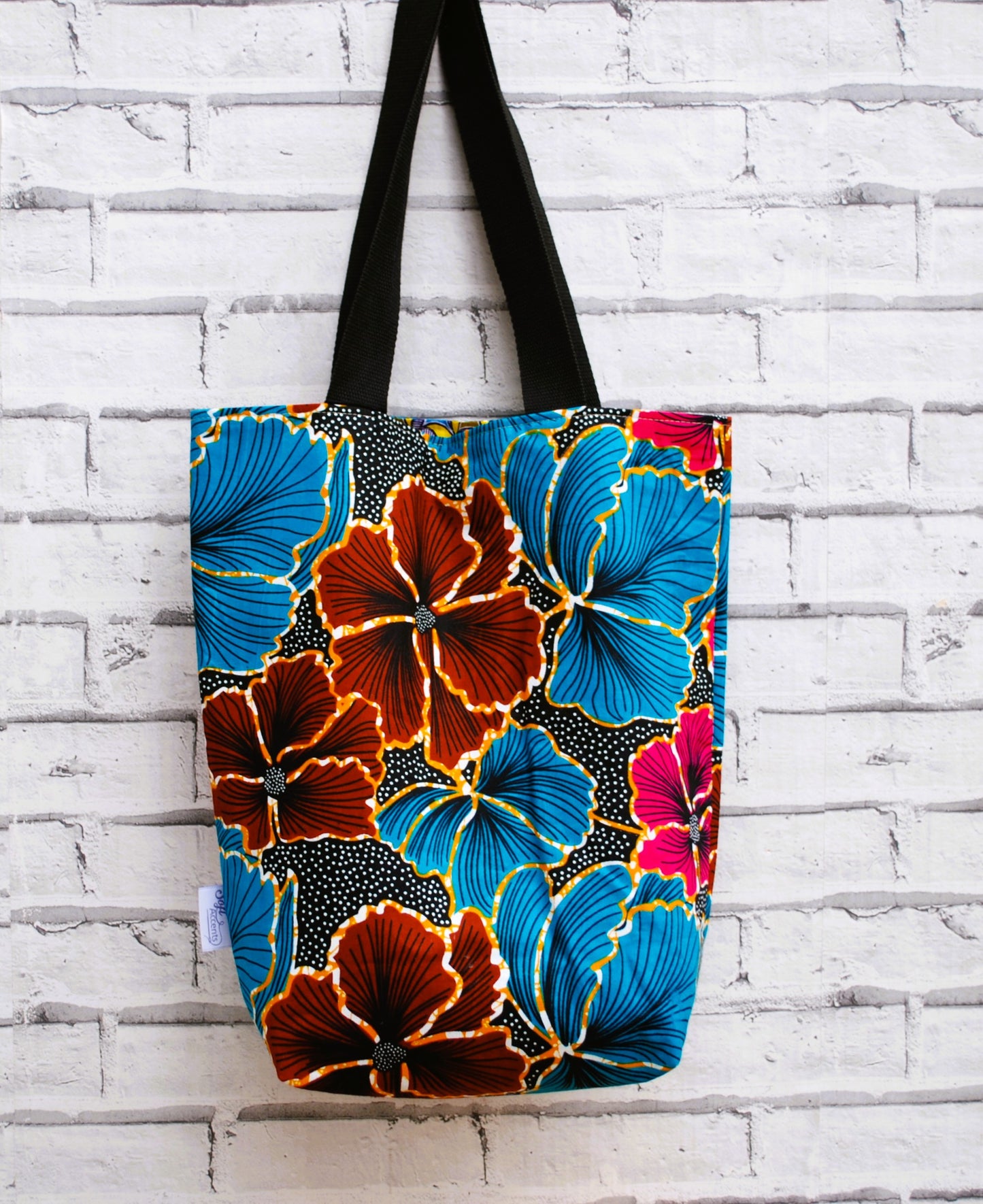 Large Colourful African Print Wax Tote Bag