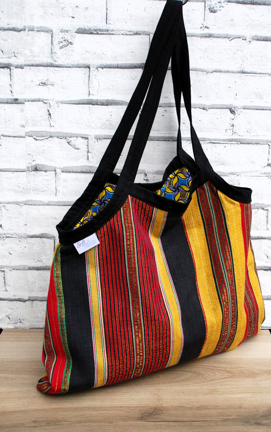Large Woven Fabric Tote Bag