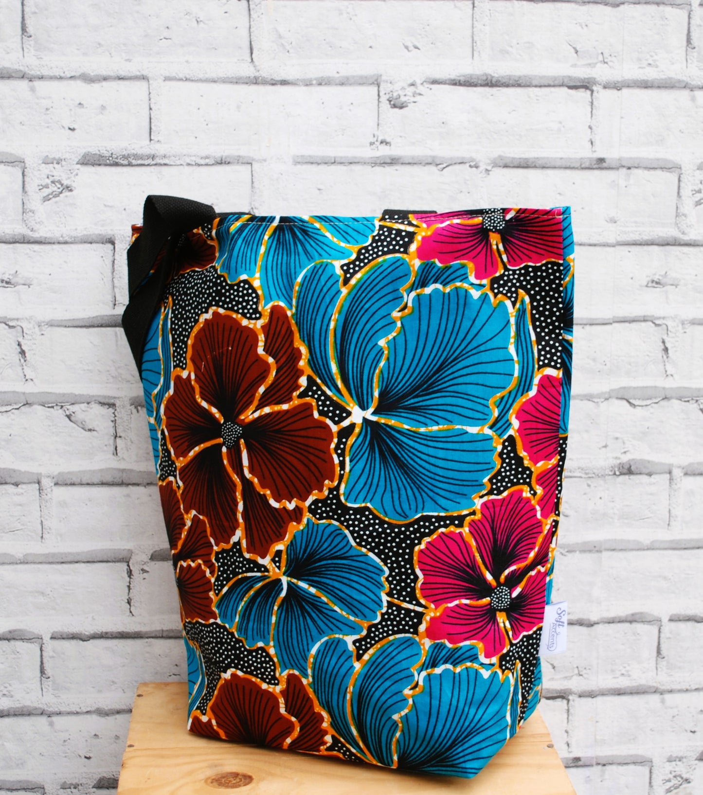 Large Colourful African Print Wax Tote Bag