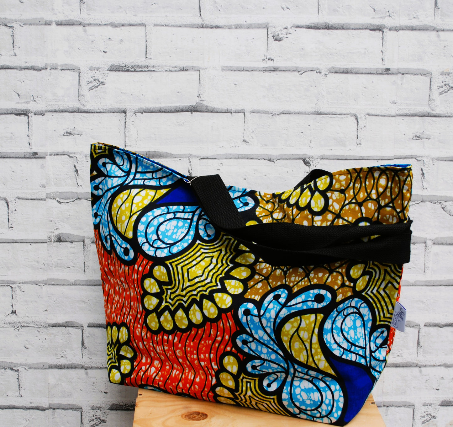 Large Colourful African Print Wax Tote Bag