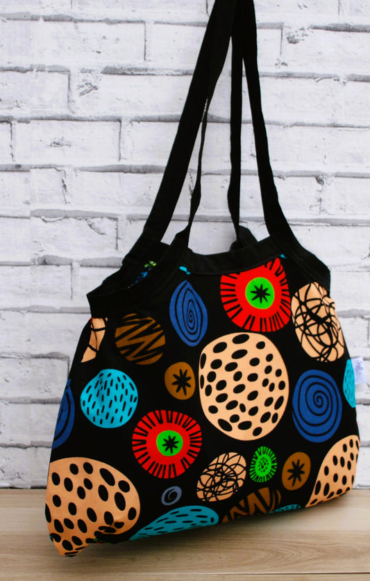 Large Bold Abstract Print Fabric Tote Bag