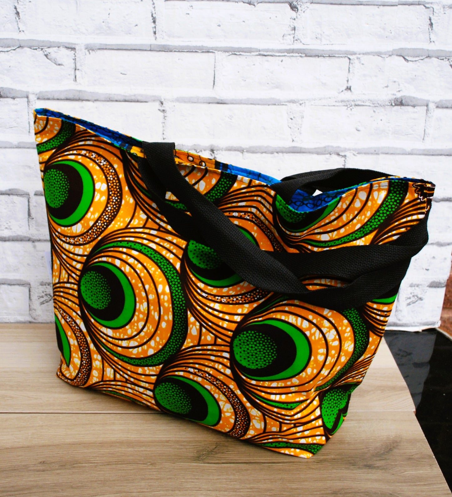 Large Colourful African Print Wax Tote Bag