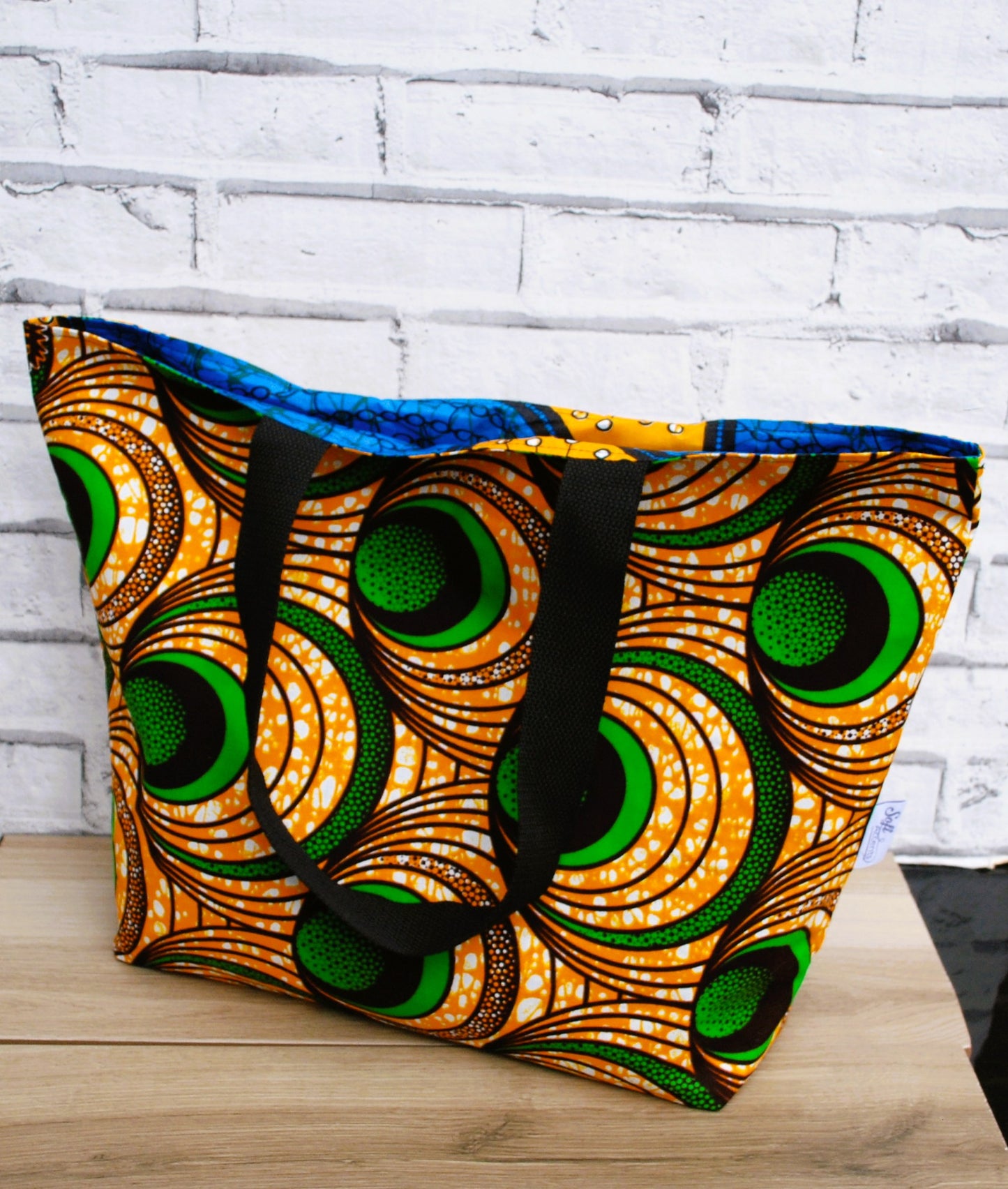 Large Colourful African Print Wax Tote Bag