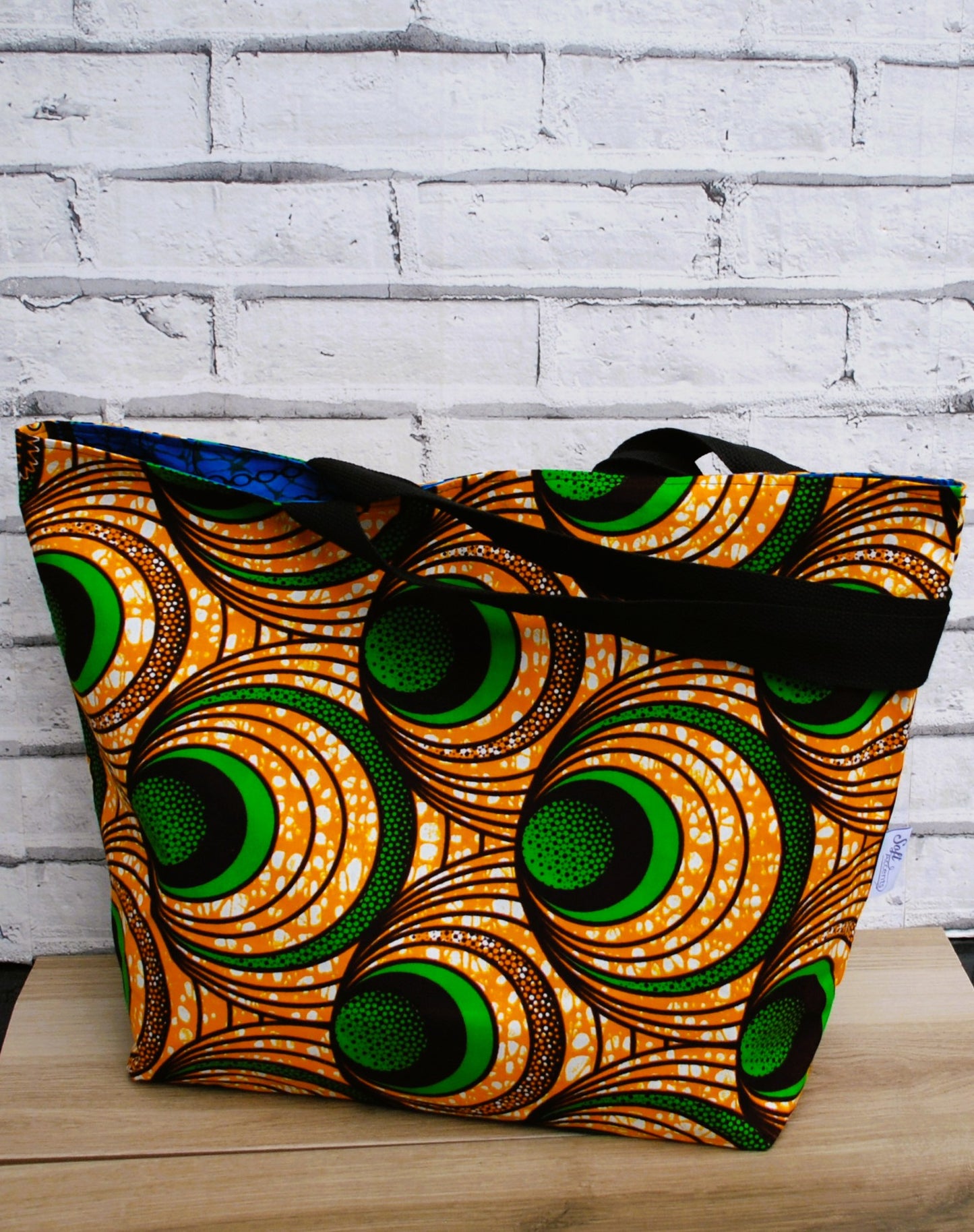 Large Colourful African Print Wax Tote Bag