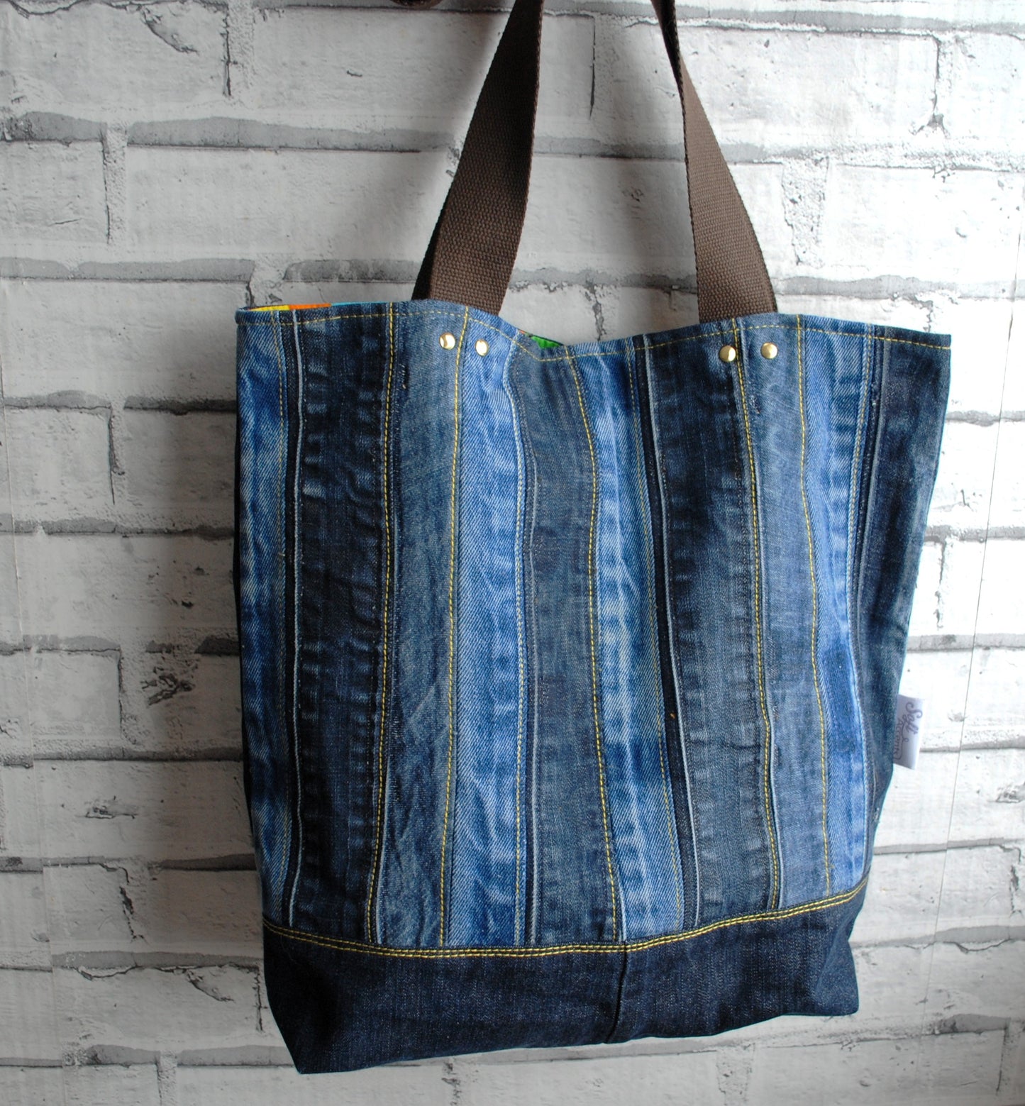 Large Denim Tote Bag