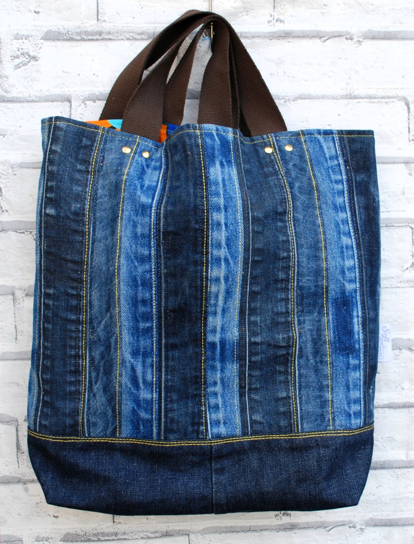 Large Denim Tote Bag