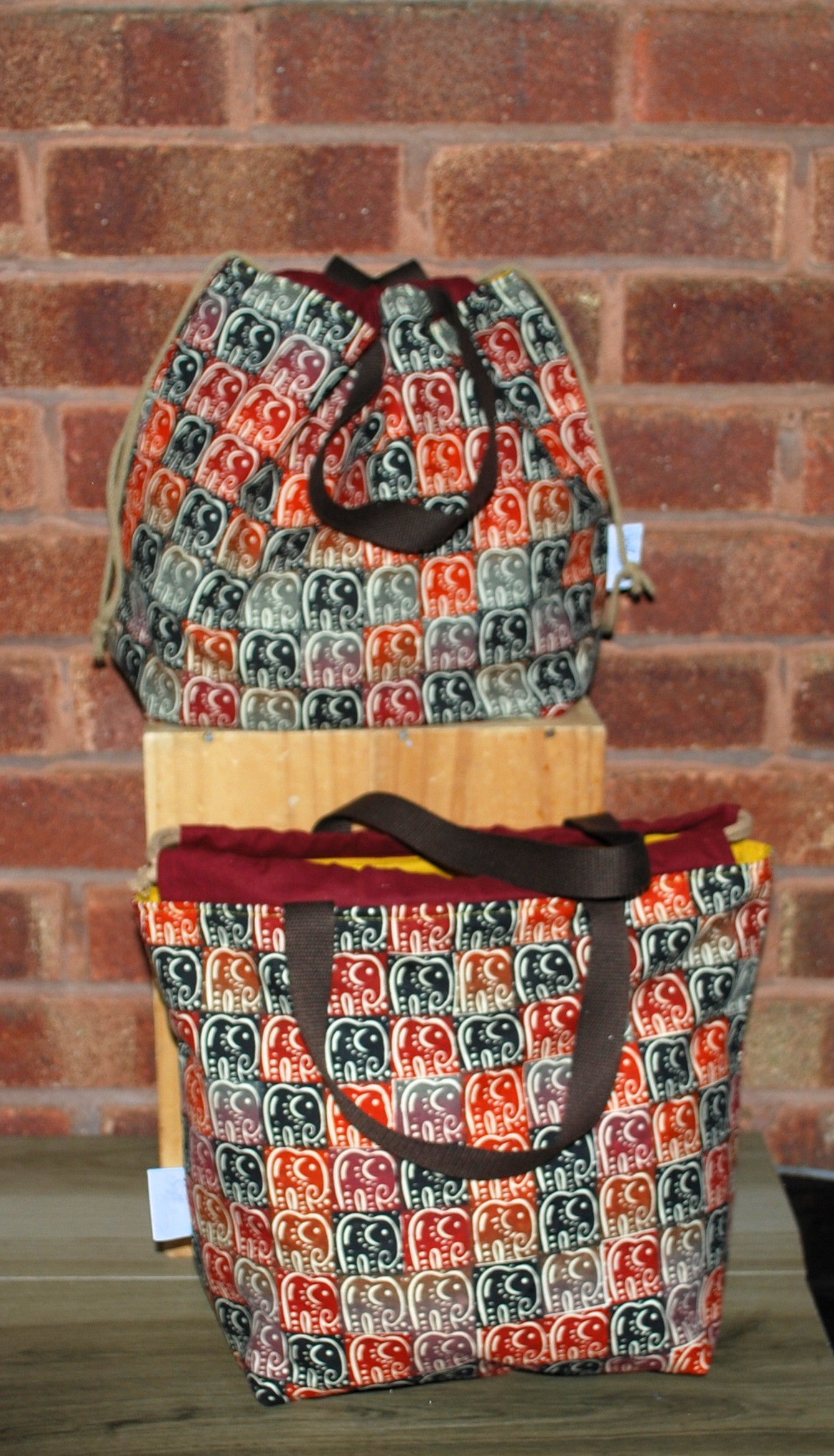 Large Colourful African Print Project Bag