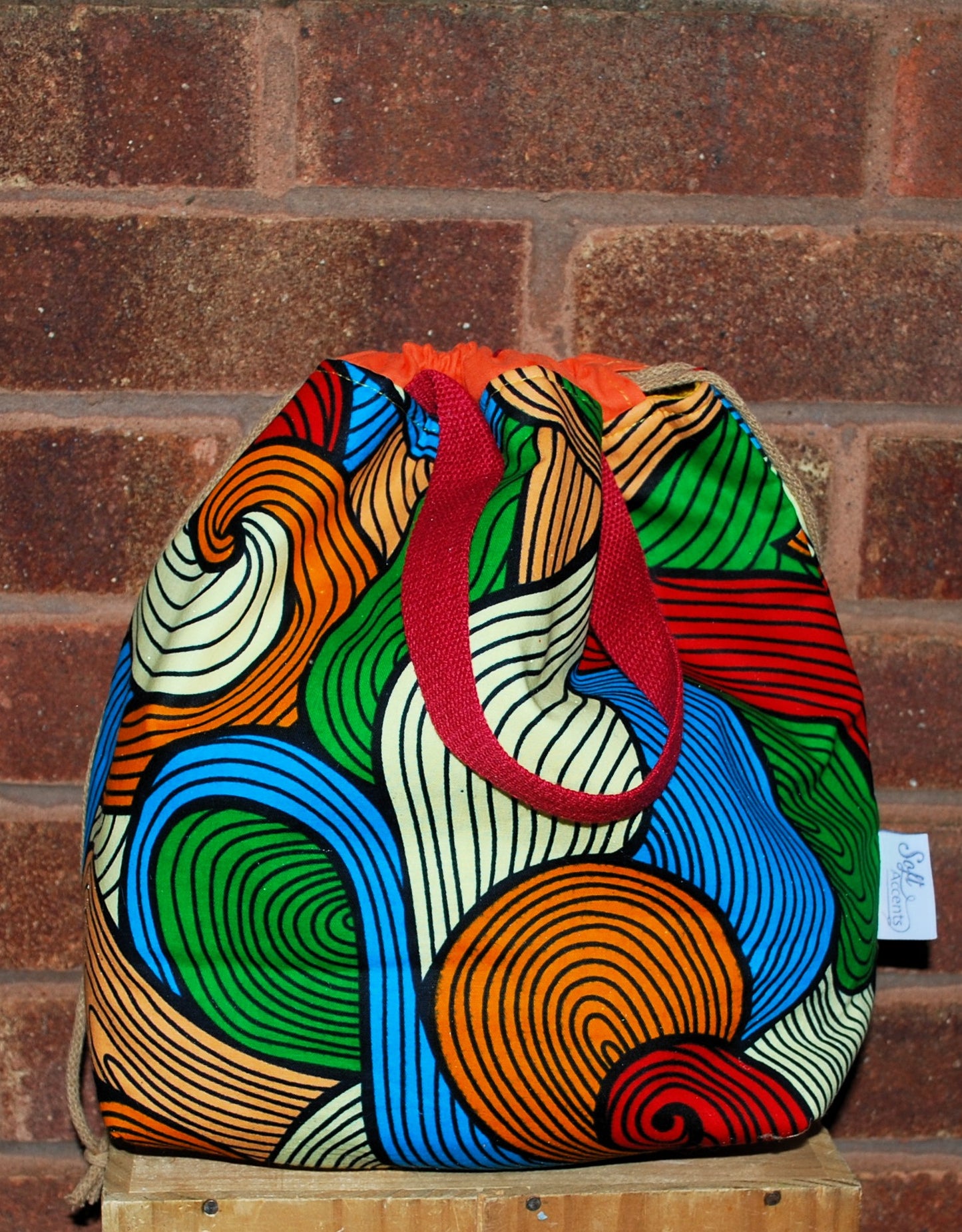 Large Colourful African Print Project Bag