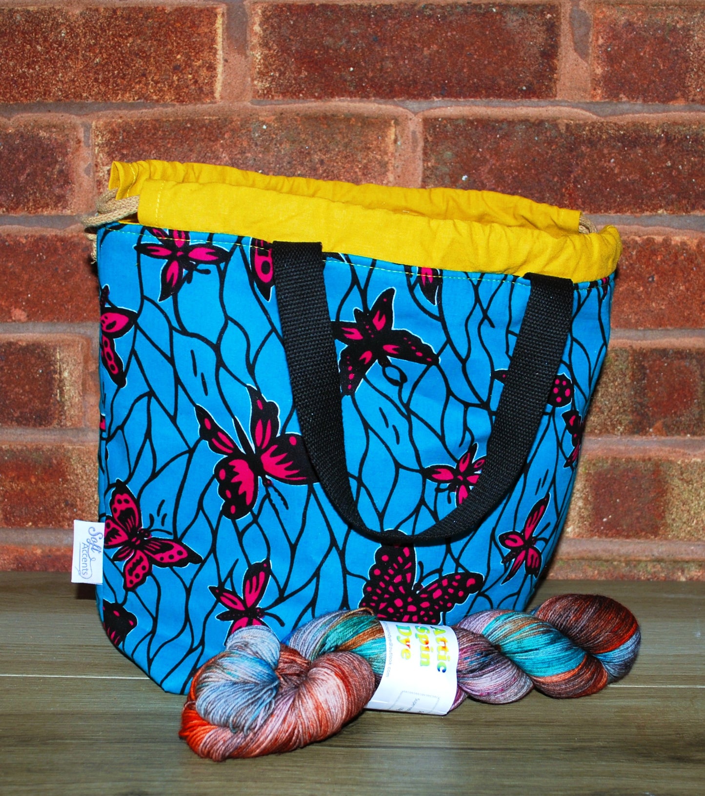 Large Colourful African Print Project Bag