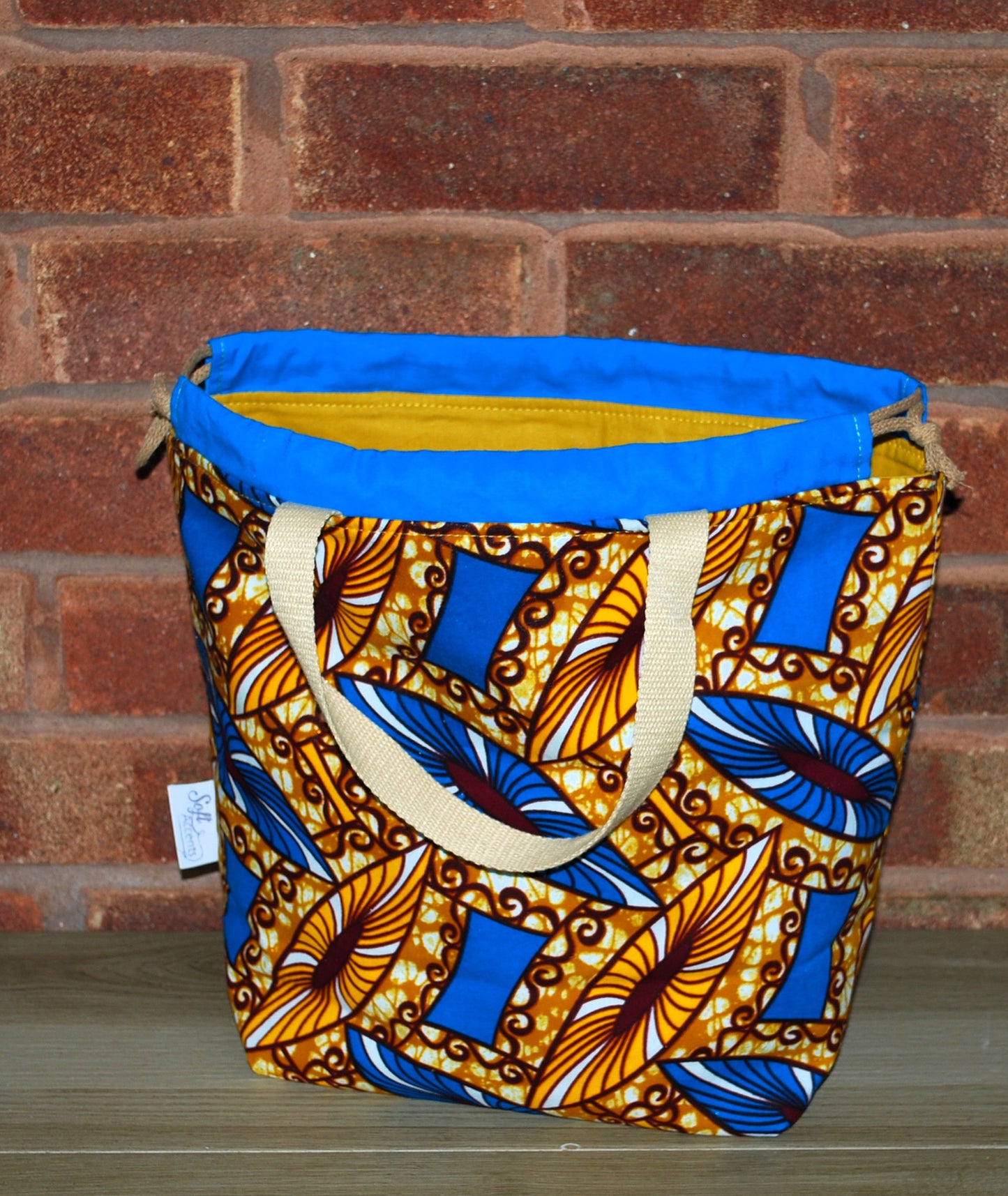 Large Colourful African Print Project Bag