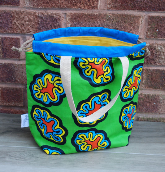 Large rainbow Green abstract print  Farai Project Bag